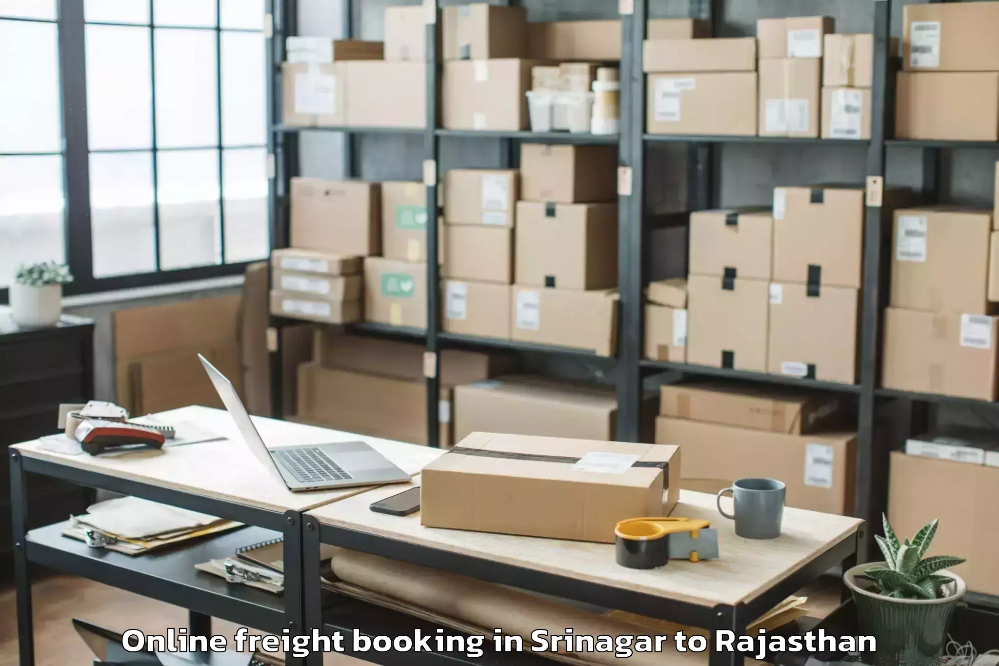 Professional Srinagar to Iihmr University Jaipur Online Freight Booking